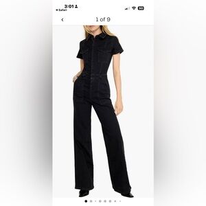 Good American Fit for Success Black Flare Jumpsuit